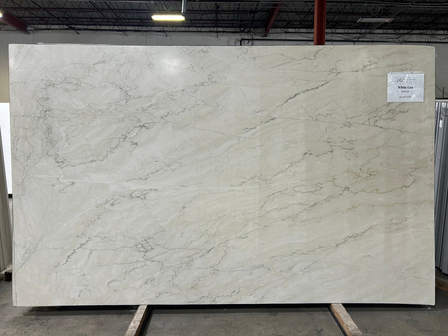 White Lux leathered quartzite slab