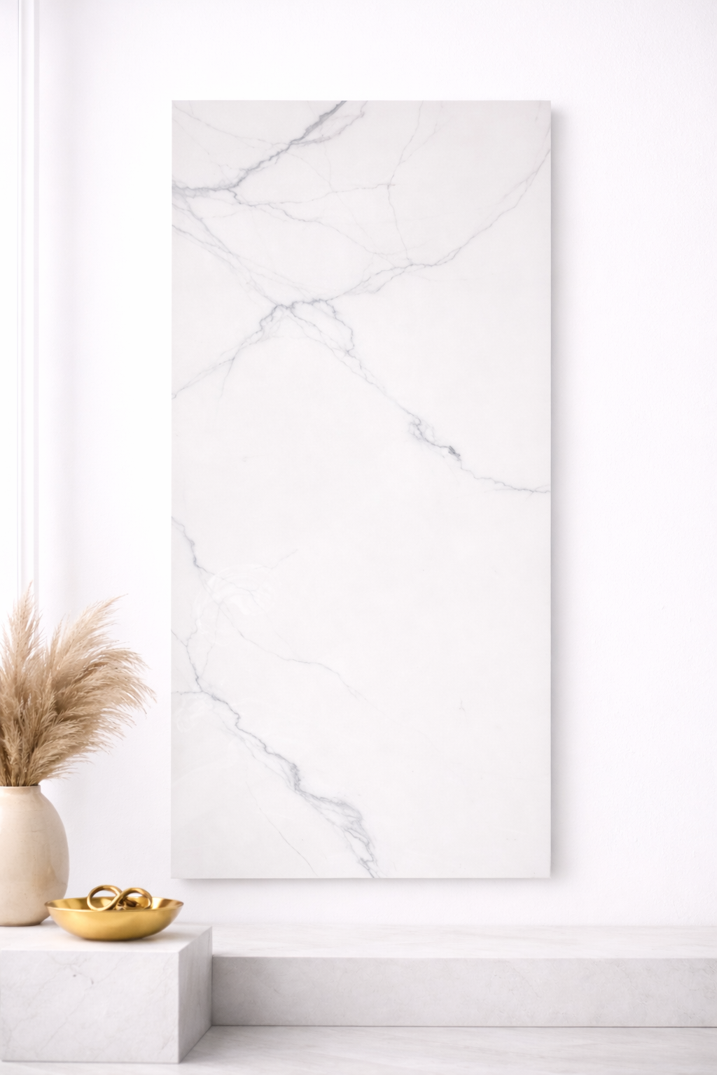 White with Gray Veins HD Print WPC Wall Panels