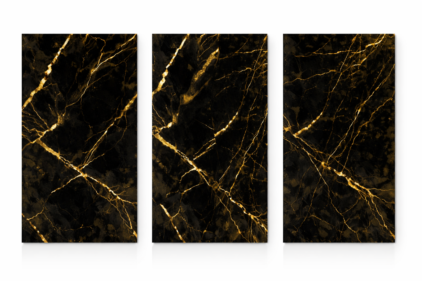 Black with Gold Veins HD Print WPC Wall Panels