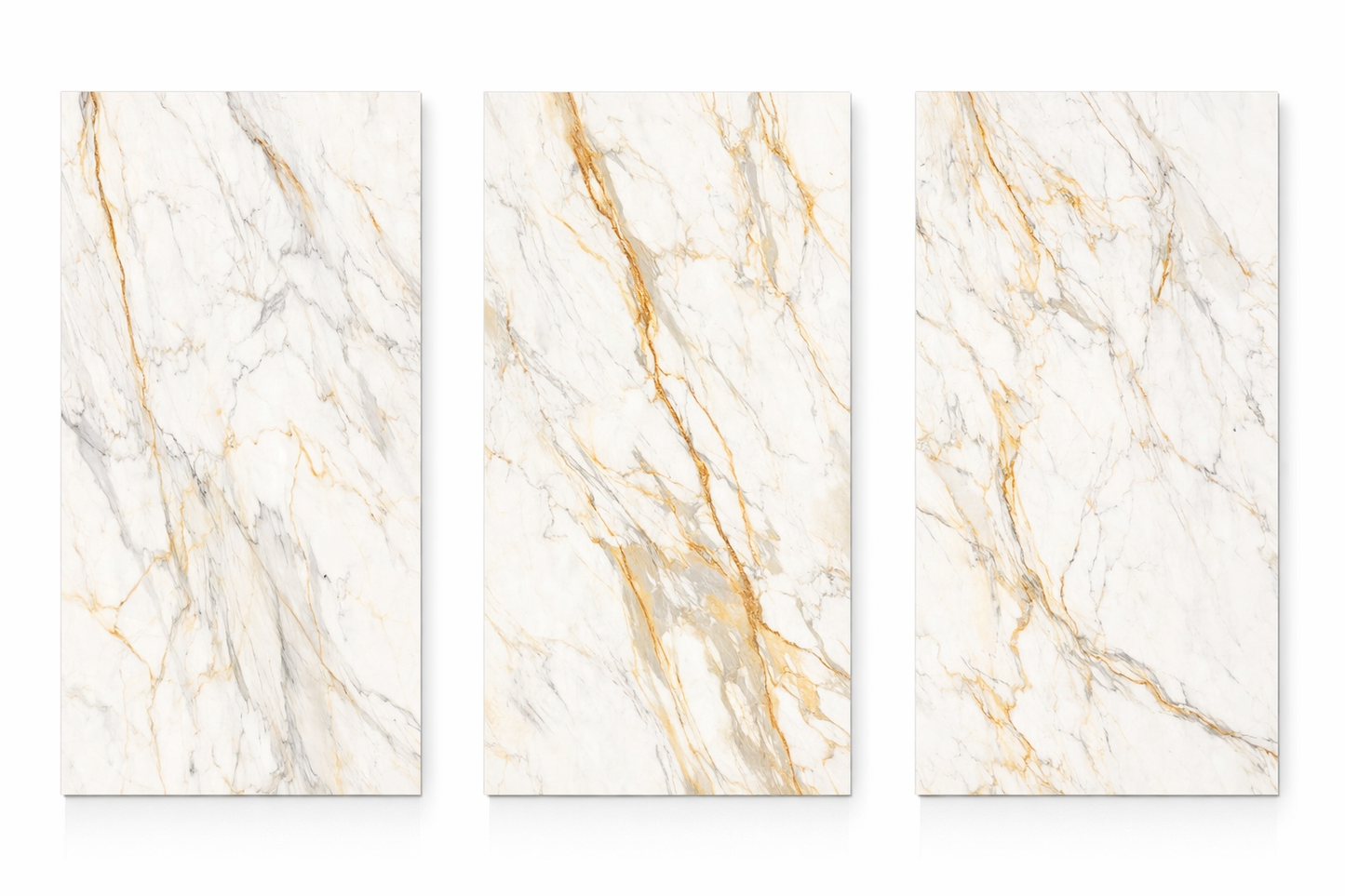 White with Gold/Gray Veins HD Print WPC Wall Panels