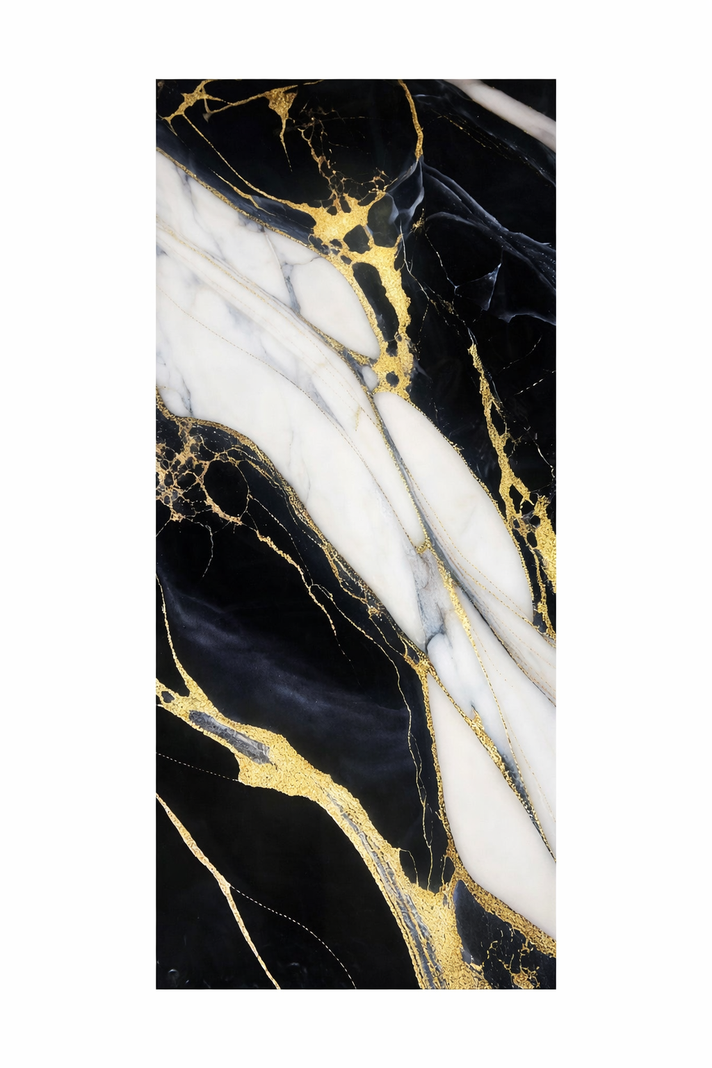 Black/White with Gold Veins HD Print WPC Wall Panels