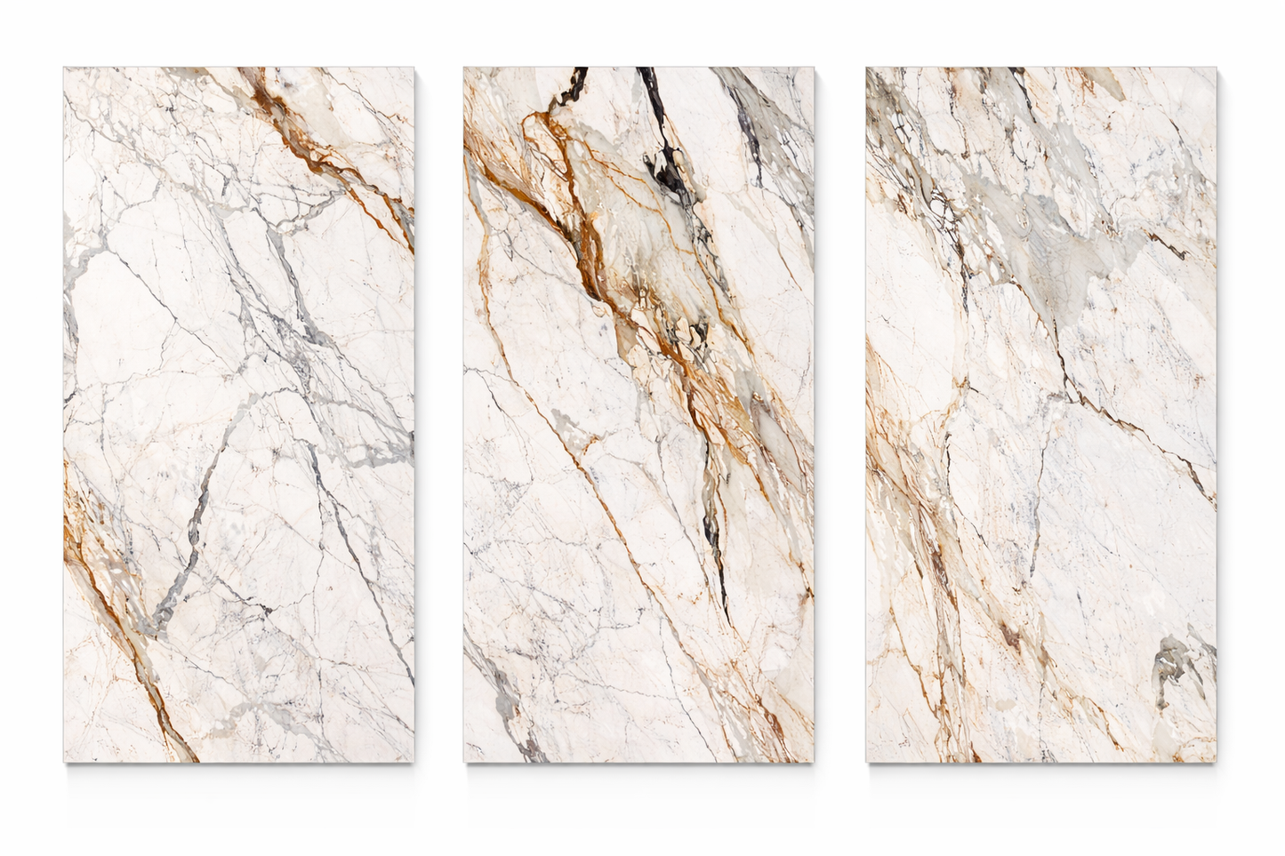 White with Bronze/Gray Veins HD Print WPC Wall Panels