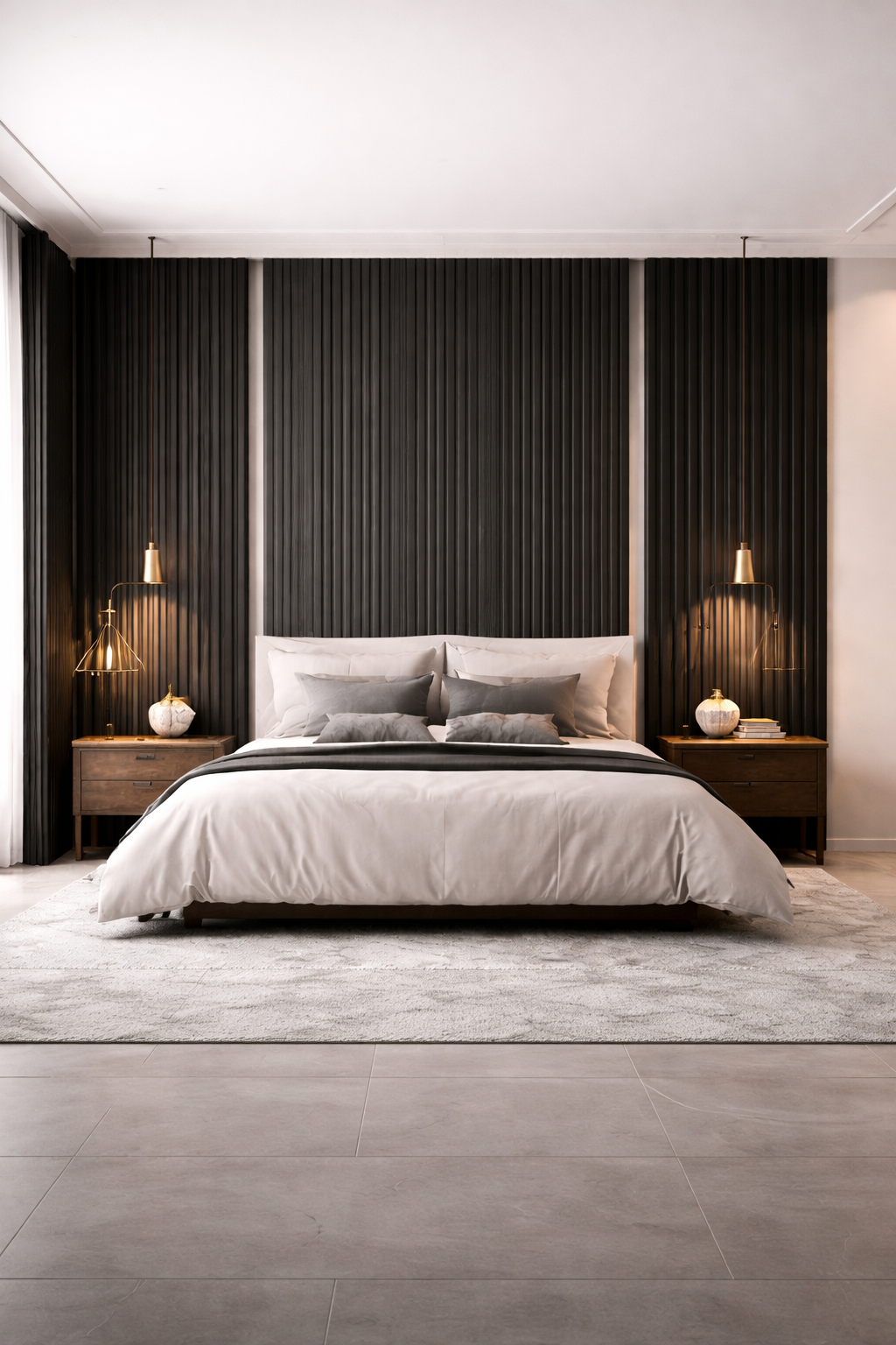 Black 170mm Hollow Fluted Wall Panels