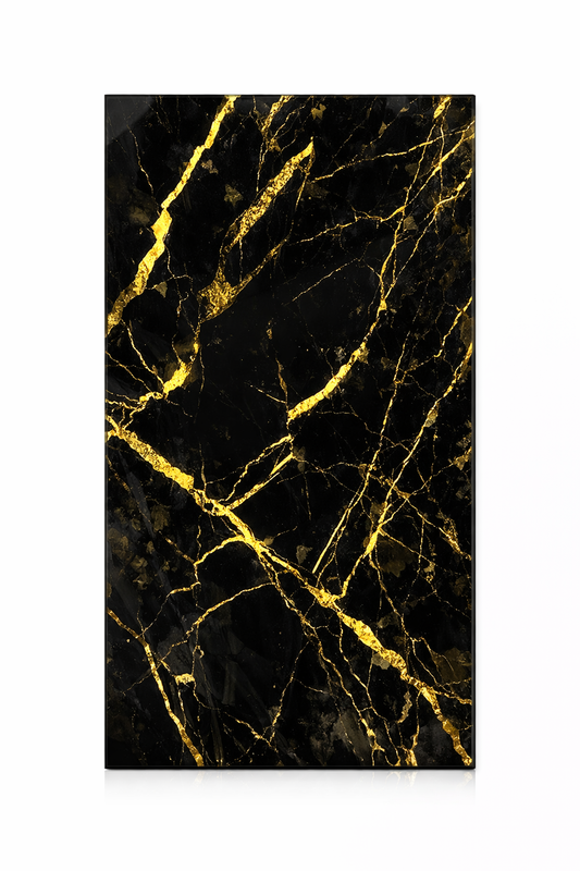 Black with Gold Veins HD Print WPC Wall Panels